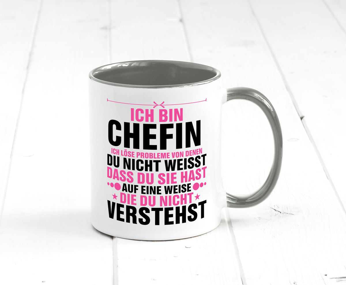 Löse Probleme: Chefin | Führungskraft Vorgesetzte lustiger Spruch Geschenk Tasse
