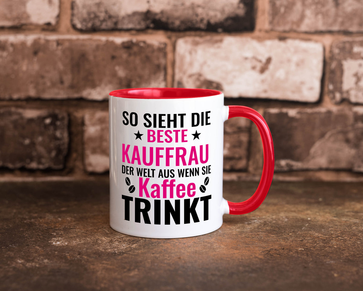 Kaffee trinkt: Kauffrau | Kauffrauen lustiger Spruch Geschenk Humor Tasse