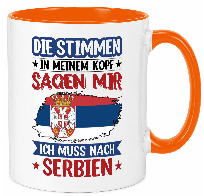 Serbien | Urlaub Stimmen in meinem Kopf Traumland v2 Geschenk Humor Tasse