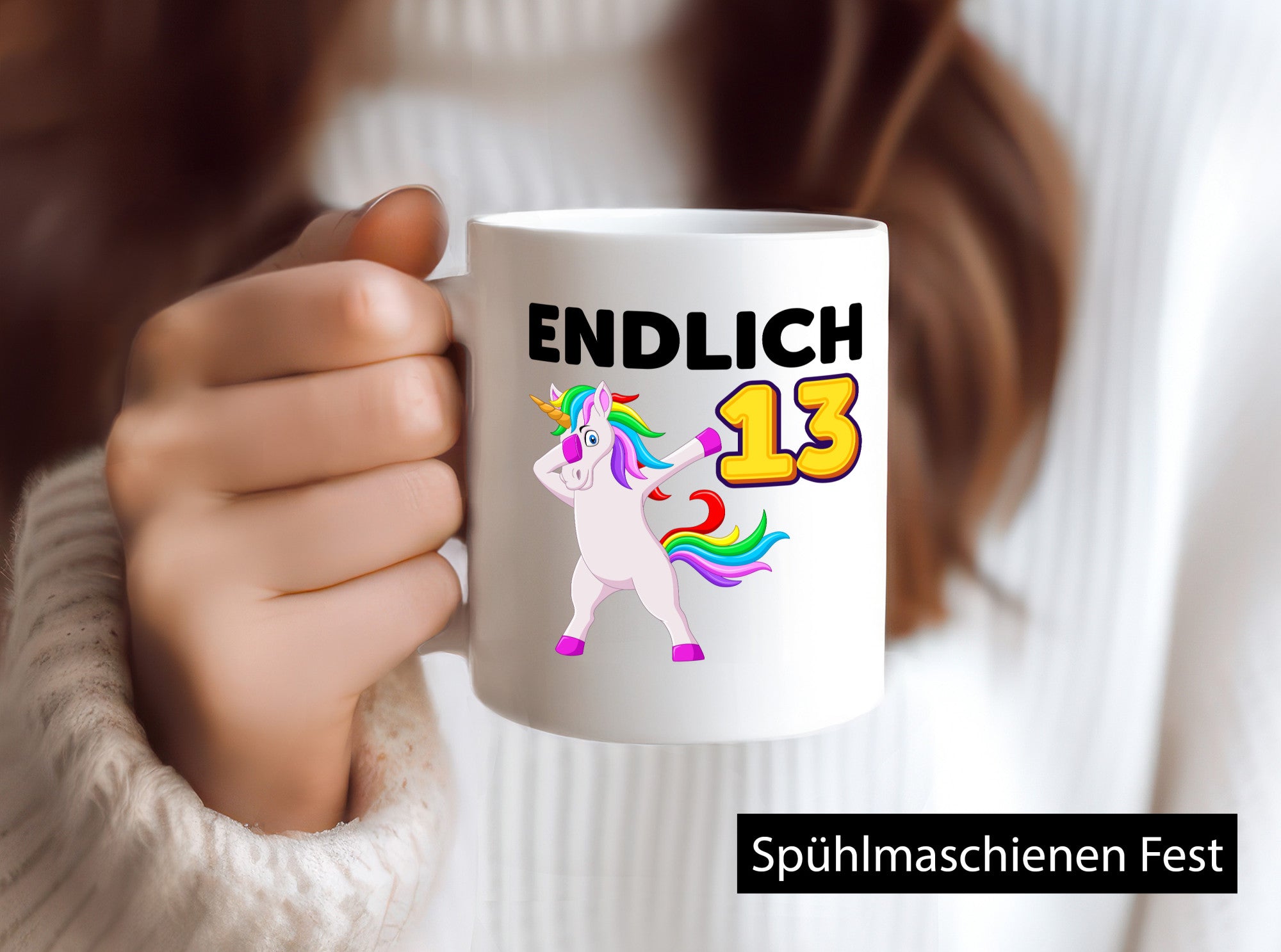 13. Geburtstag | endlich 13 Jahre Einhorn Mädchen Geschenkidee Humor Tasse