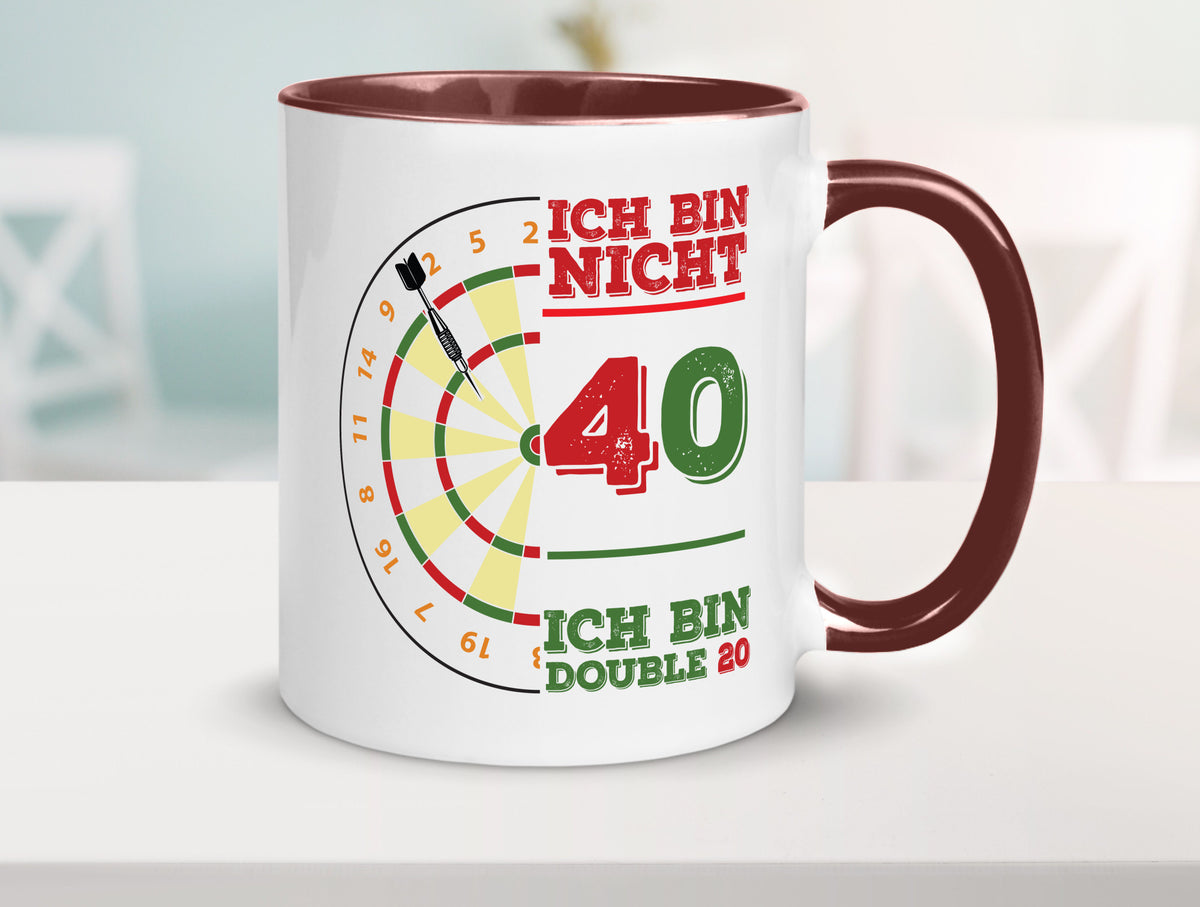 Ich bin nicht 40 double 80 | Dart spieler Geschenkidee Humor Tasse
