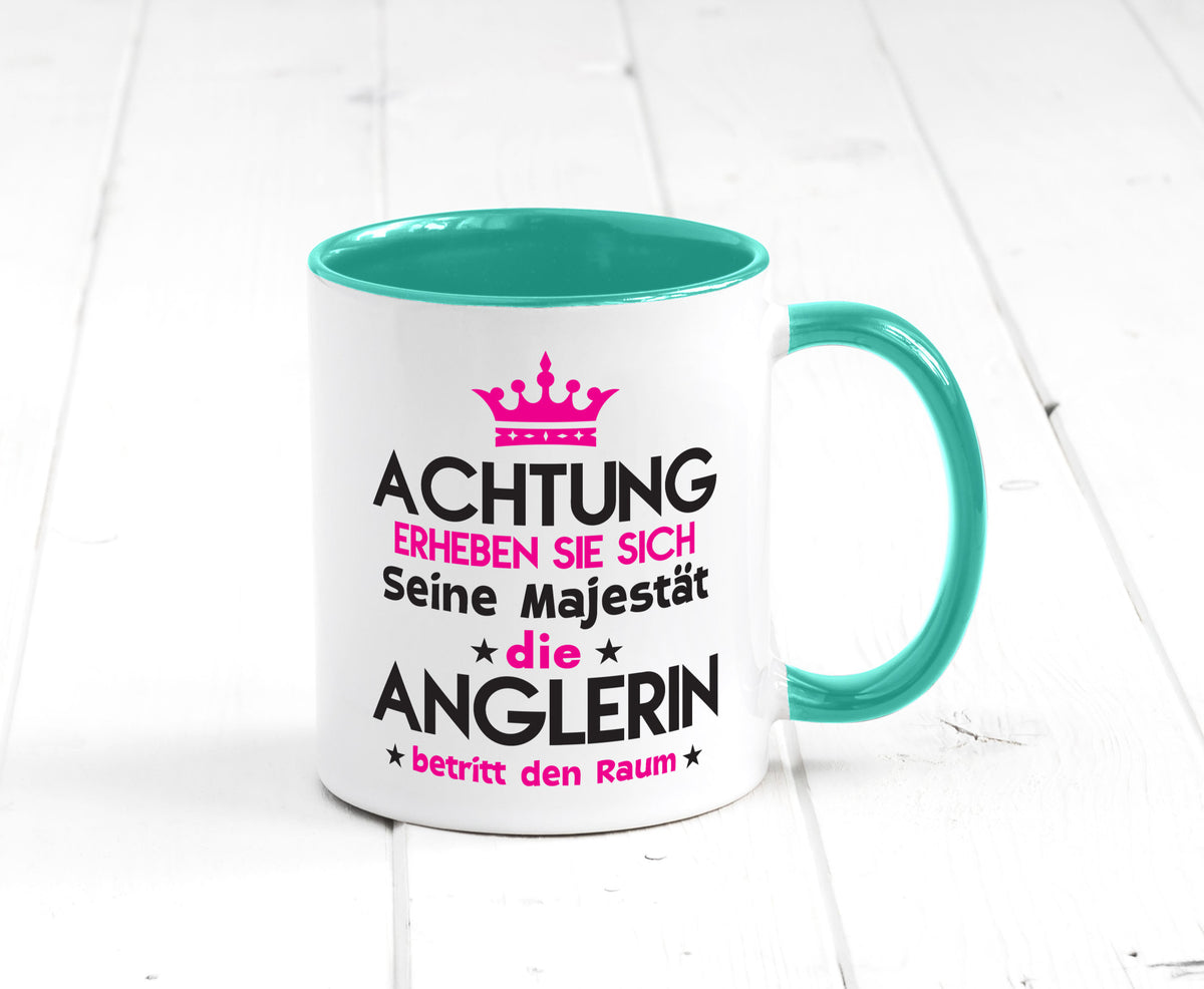 Seine Majestät Anglerin | Angeln Fischerin lustiger Spruch Geschenk Humor Tasse