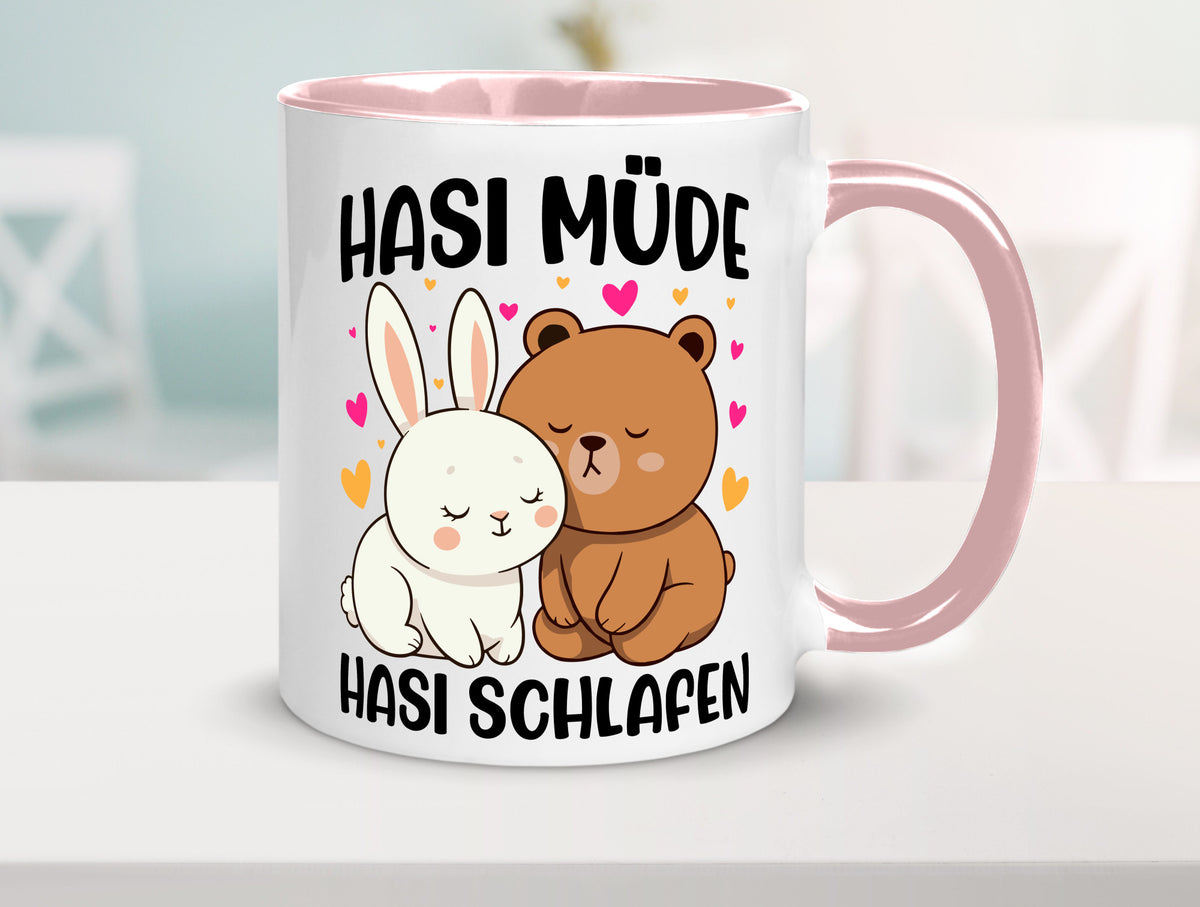 Hasi Müde | schlafen Kaninchen Häschen v2 lustiger Spruch Geschenk Humor Tasse