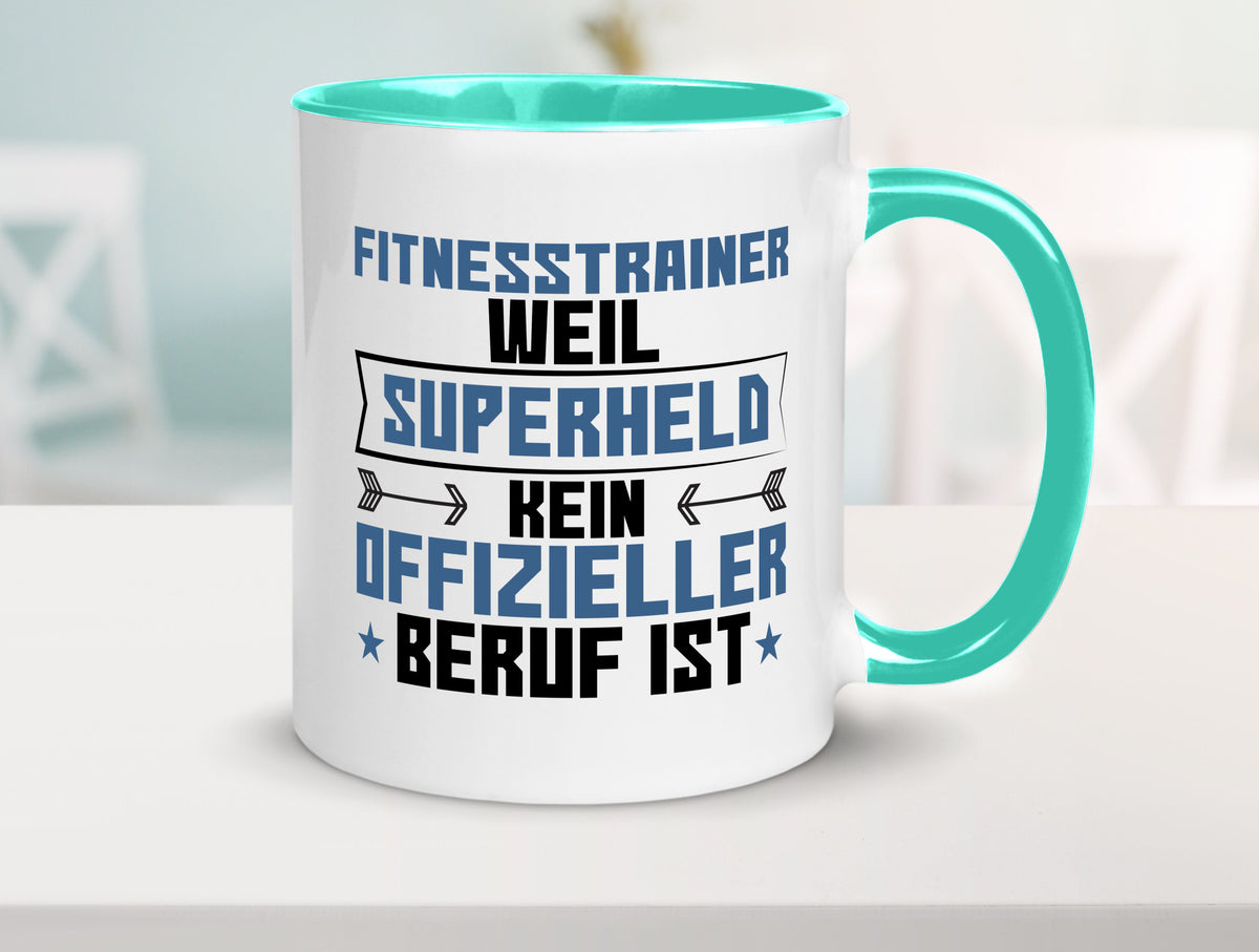 Superheld Fitnesstrainer | Personal Trainer Sport Geschenkidee Humor Tasse