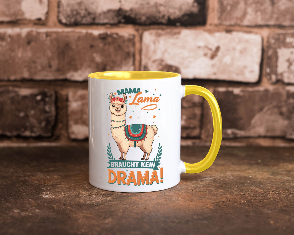 Mama Lama braucht kein Drama | Muttertag Humor Familie Geschenkidee Tasse