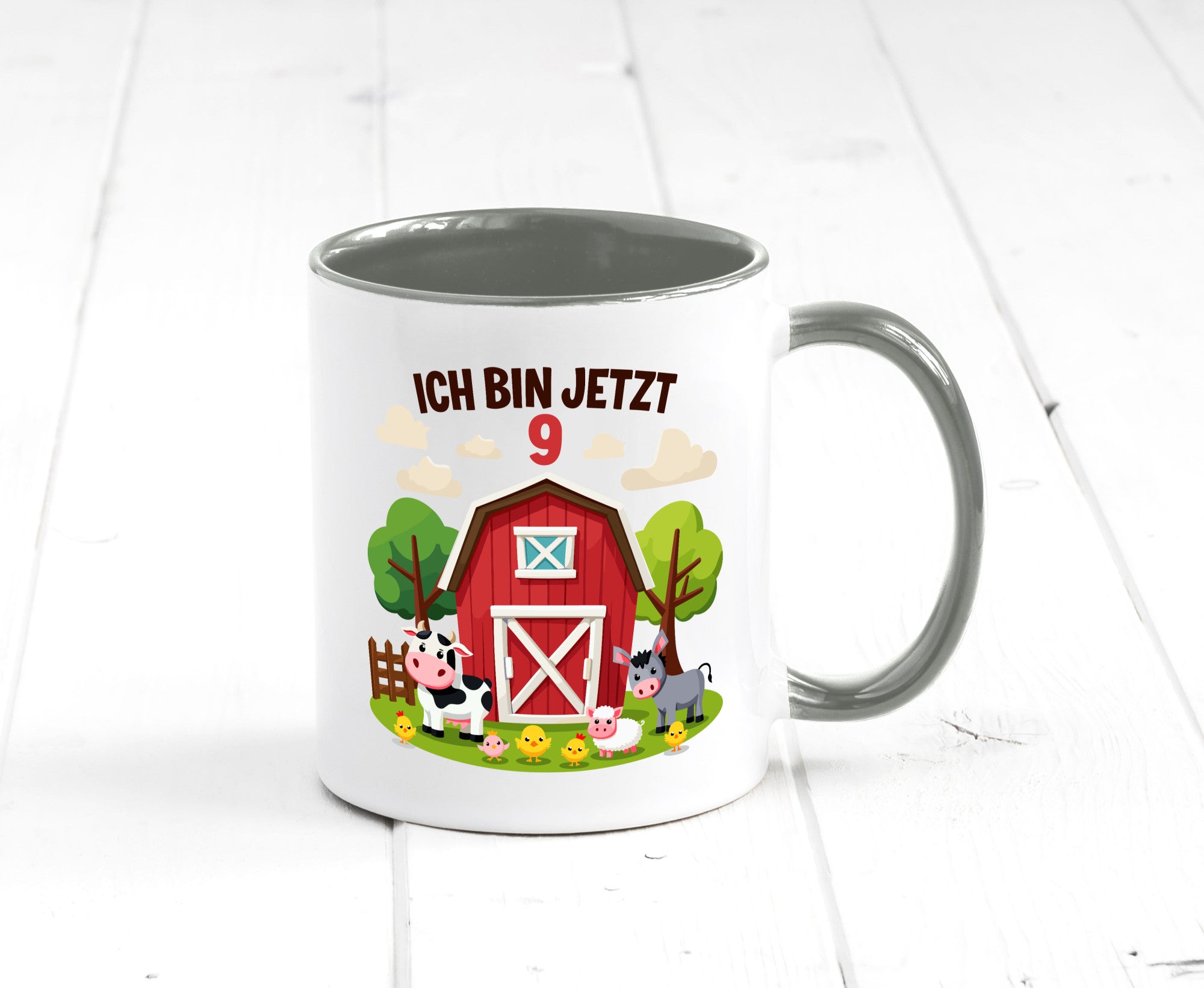 9. Geburtstag | 8 Jahre Bauernhof und Tiere Humor Geschenkidee Tasse