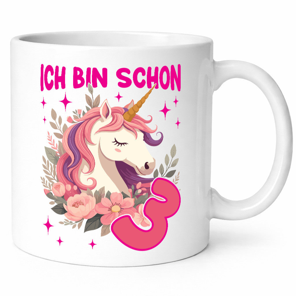 3. Geburtstag | 3 Jahre Einhorn Mädchen lustig Geschenkidee Geschenk Tasse