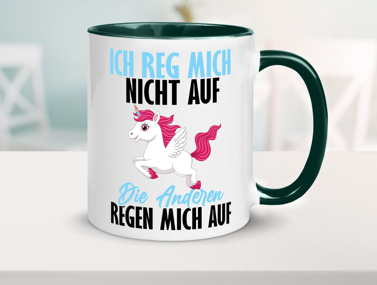 Ich reg mich nicht auf lustiger Spruch Geschenk Humor Geschenkidee Tasse