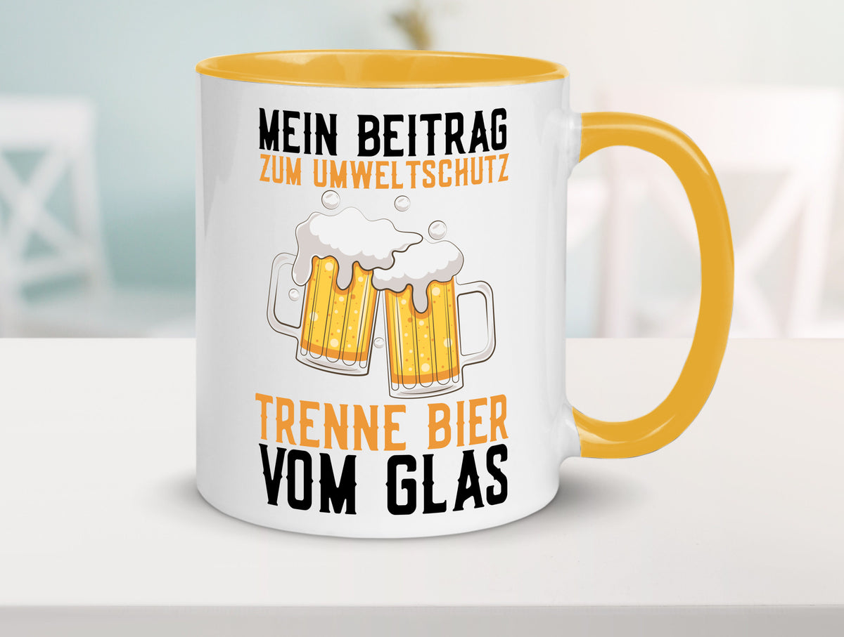 Beitrag zum Umweltschutz | Biertrinker Party Pils lustiger Spruch Geschenk Tasse