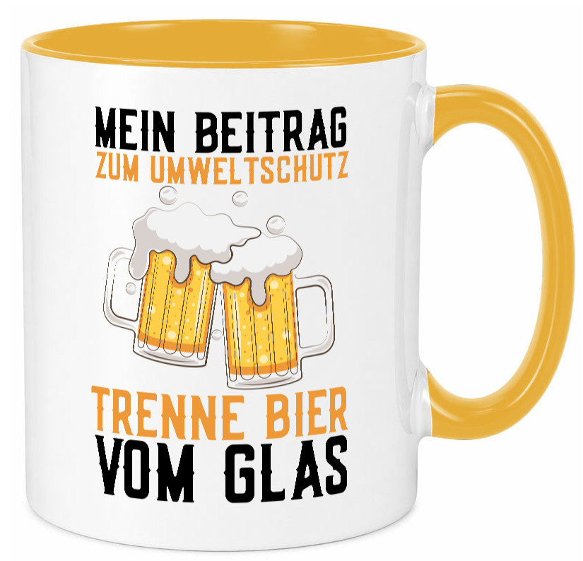 Beitrag zum Umweltschutz | Biertrinker Party Pils lustiger Spruch Geschenk Tasse