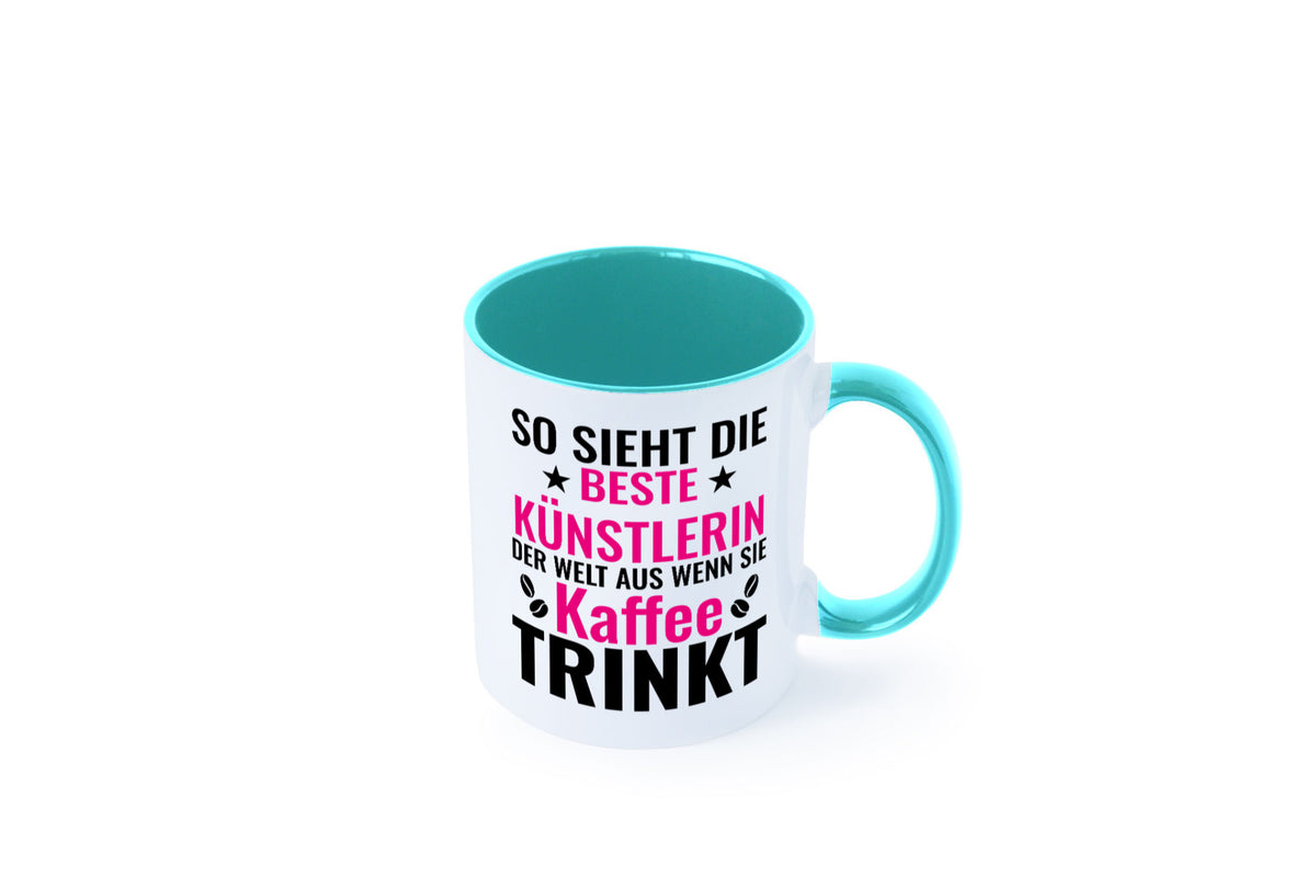 Kaffee trinkt: Künstlerin | Kunst Geschenk Humor Geschenkidee lustiger Spruch Tasse