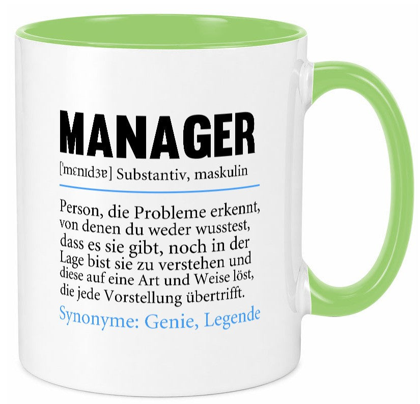 Manager | Definition lustig Management Geschenk Humor Geschenkidee lustiger Tasse