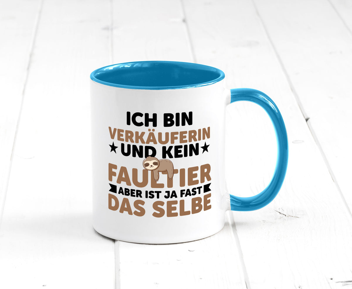Ich bin kein Faultier: Verkäuferin| Kollegin | Verkaufsjob v2 lustig Arbeit Tasse
