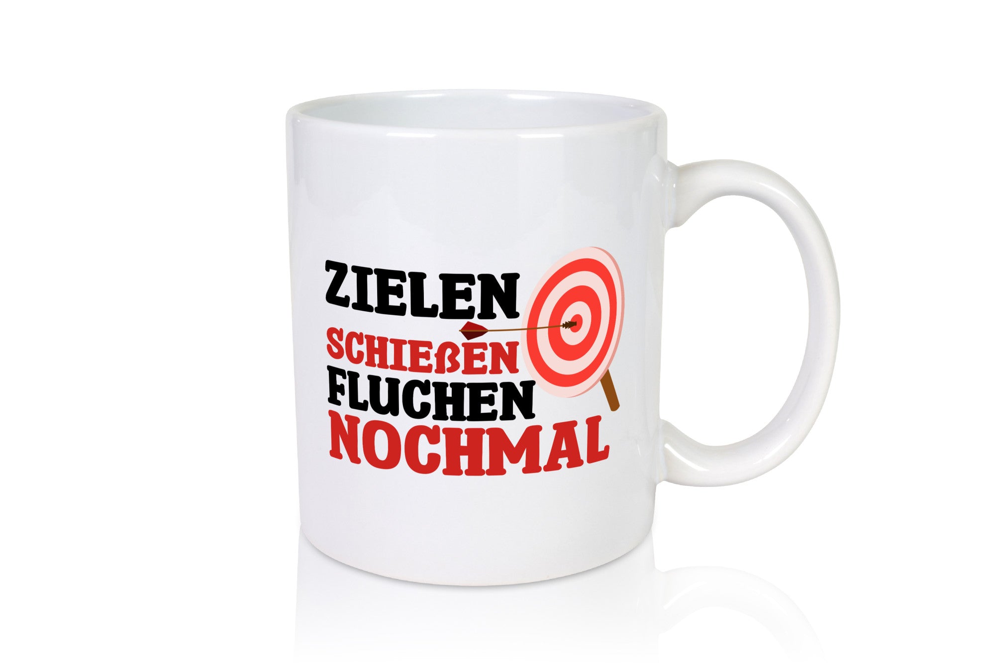 Zielen Schießen fluchen nochmal | Bogenschießen Geschenkidee Humor Tasse