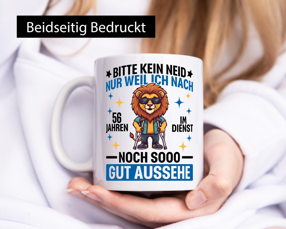 56 Jahre im Dienst | Arbeitsjubiläum Arbeit Geschenk Kollegen Büro lustiger Tasse