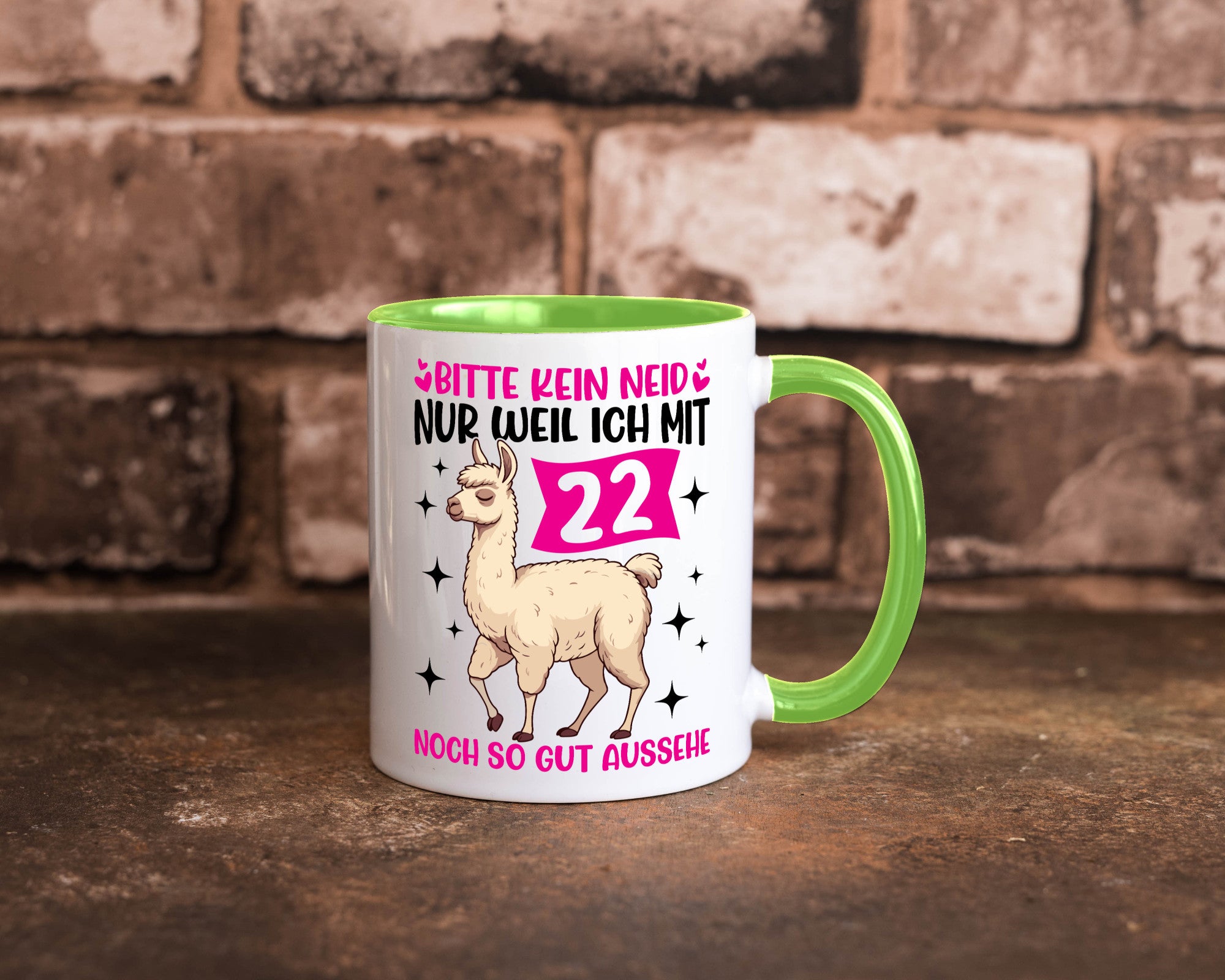 22. Geburtstag | 22 Jahre Lama gut aussehen lustig Geschenkidee Geschenk Tasse