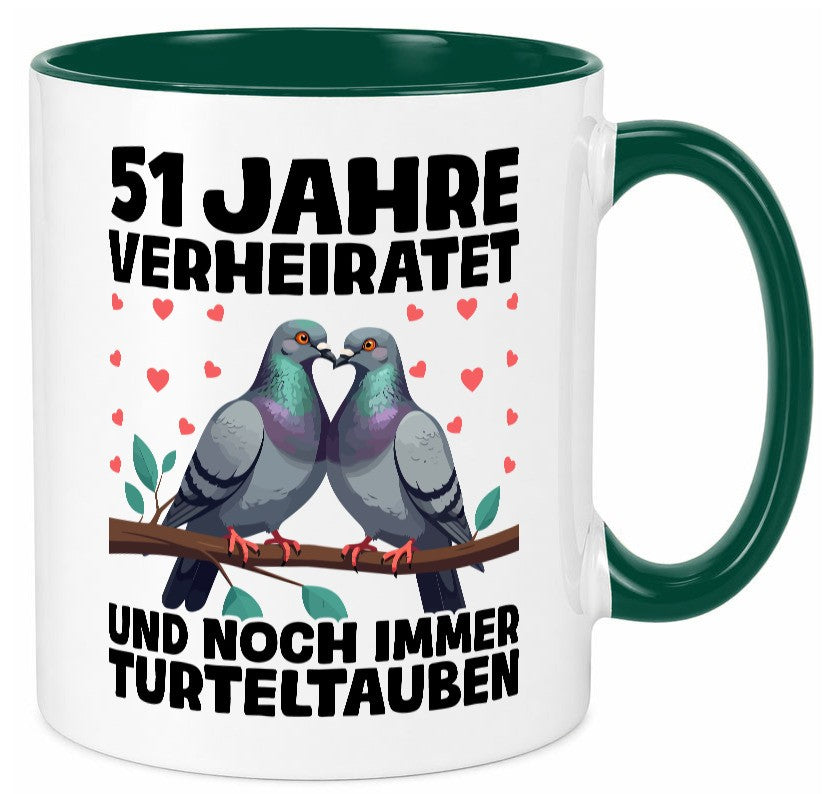 51 Jahre verheiratet | Turteltauben Ehe Ehepaar Geschenkidee Humor Tasse