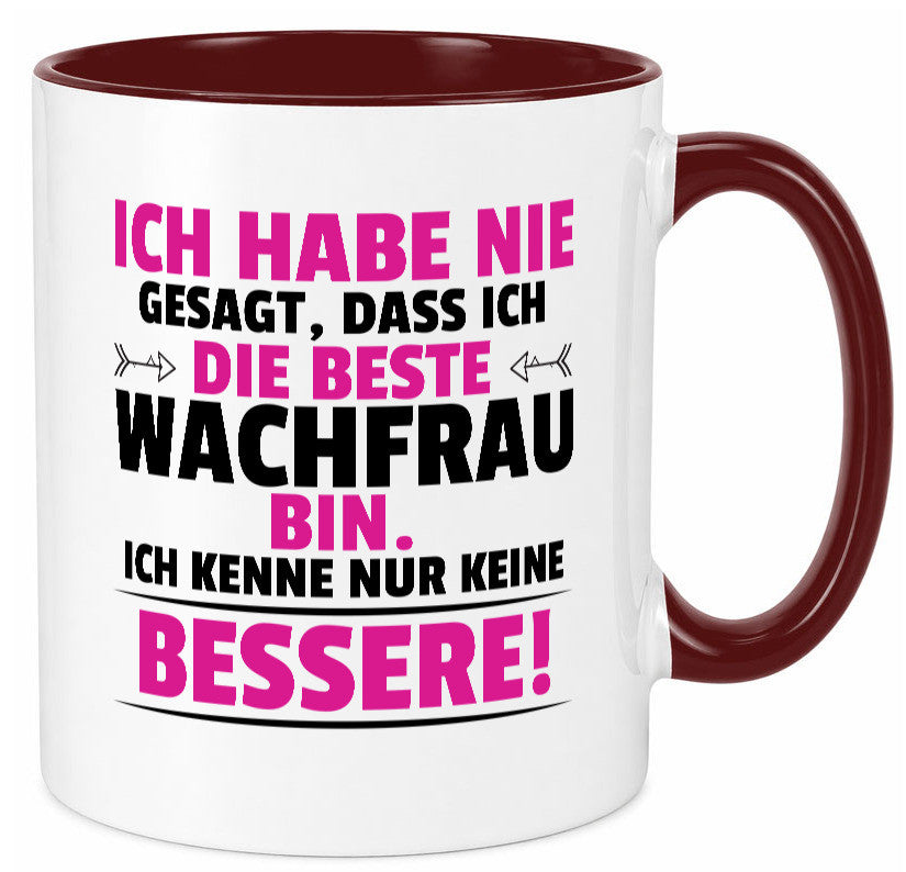 Die Beste Wachfrau | Wachpersonal Nachtwächter lustig Humor Geschenkidee Tasse