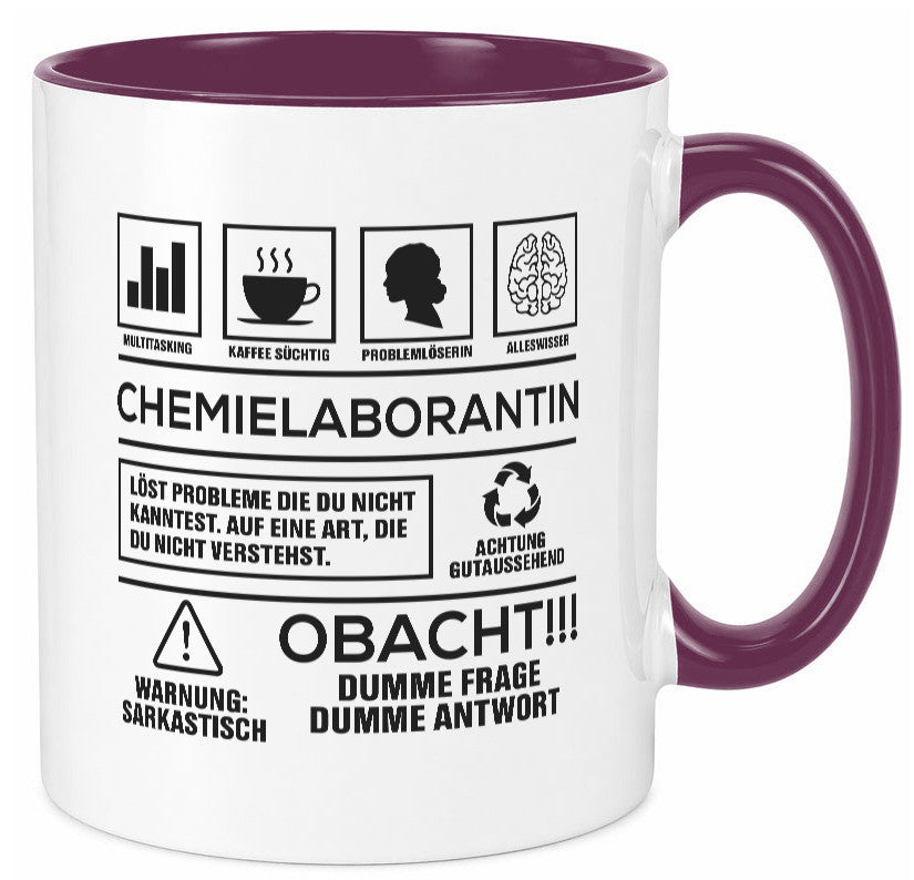Achtung Probleme Chemielaborantin | Laborantin Chemie Geschenk Humor