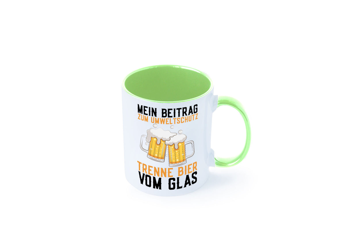 Beitrag zum Umweltschutz | Biertrinker Party Pils lustiger Spruch Geschenk Tasse