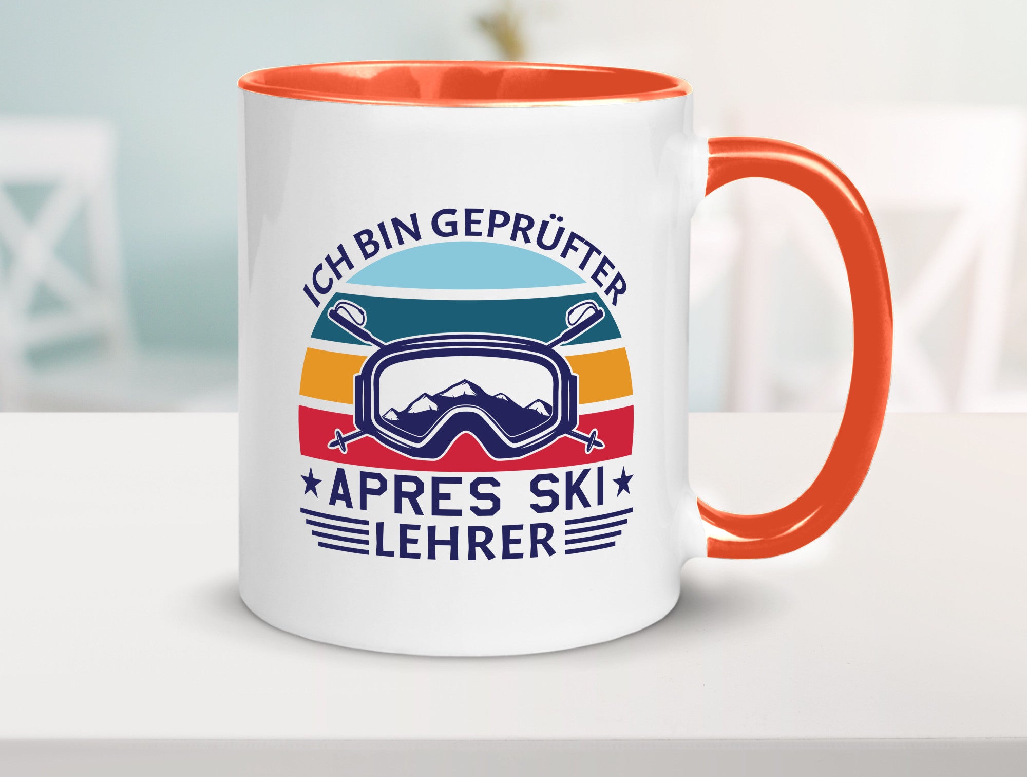 Geprüfter Apres Ski Lehrer | Ski-Brille Berge Ski-Stöck lustig Humor