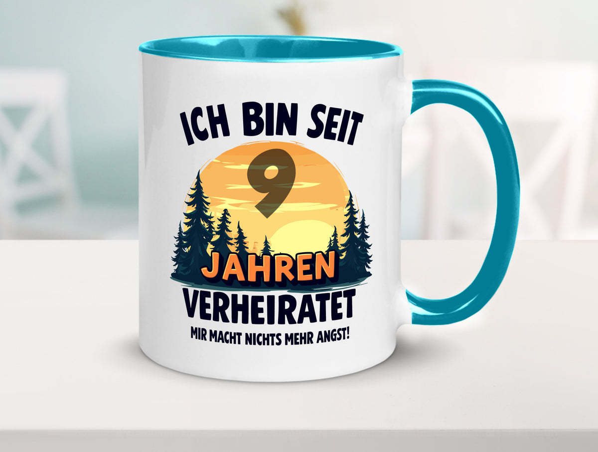 Ich bin Verheiratet | 9. Hochzeitstag Ehepaar v2 Geschenkidee Humor Tasse