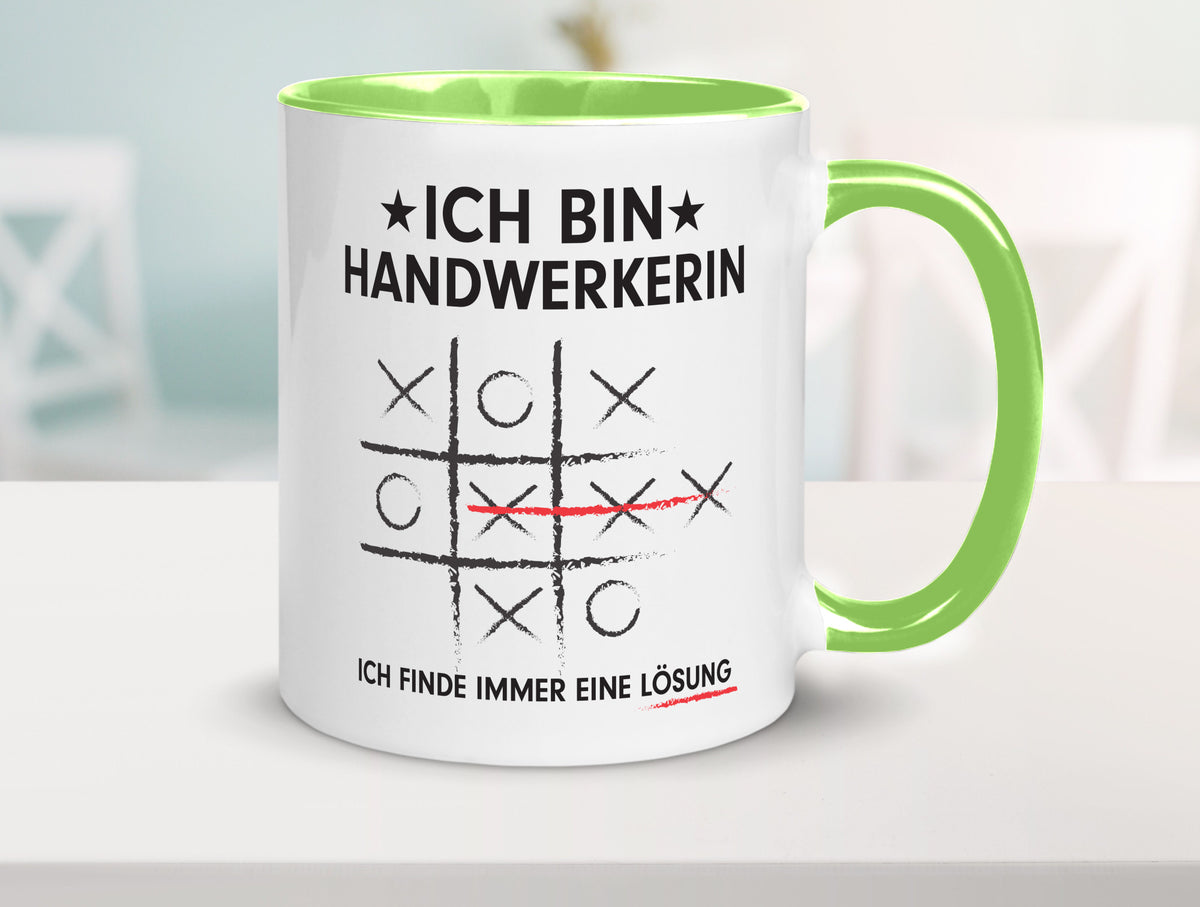 Löse Probleme: Handwerkerin | Handwerkerinnen Humor Geschenkidee Tasse