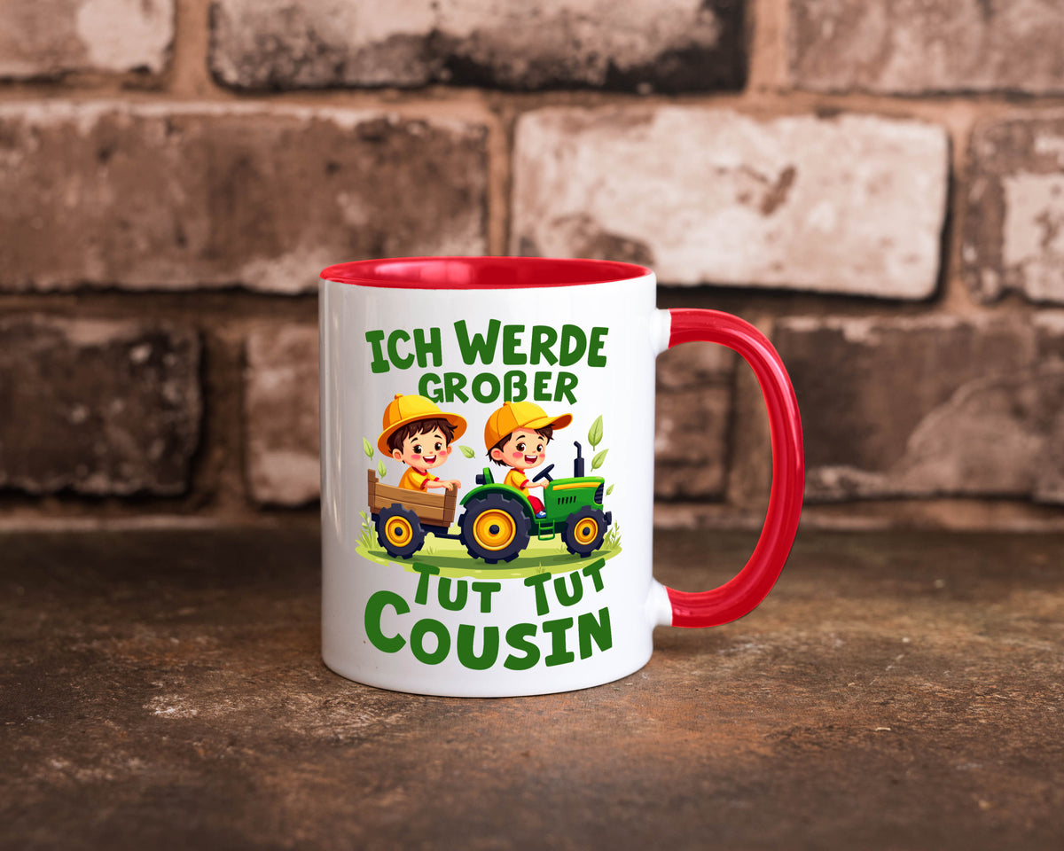 Ich werde Großer Cousin | Familie Bauer lustiger Spruch Geschenk Geschenkidee Tasse