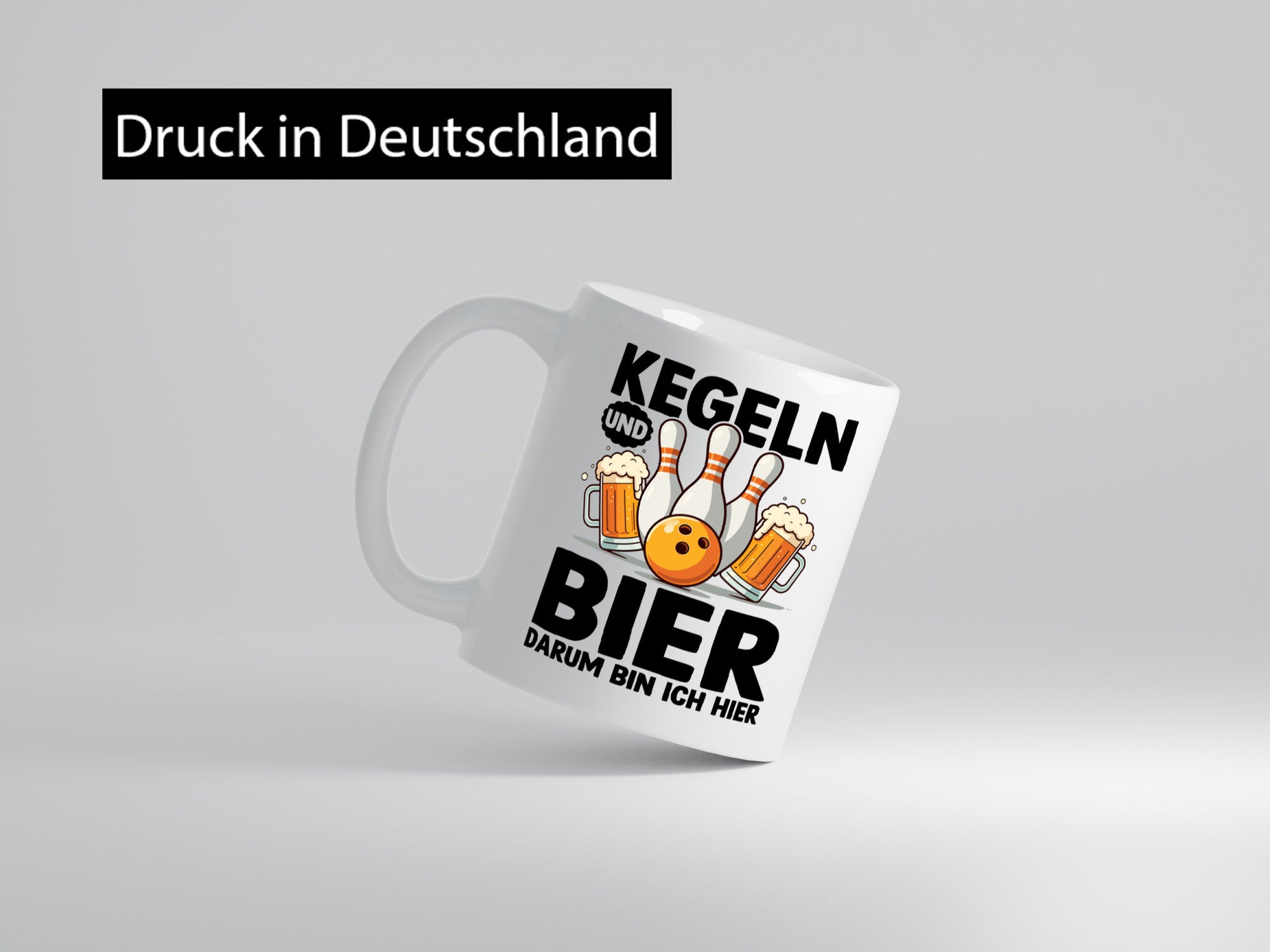 Kegeln und Bier darum bin ich hier | Bowling lustig Humor Geschenkidee Geschenk