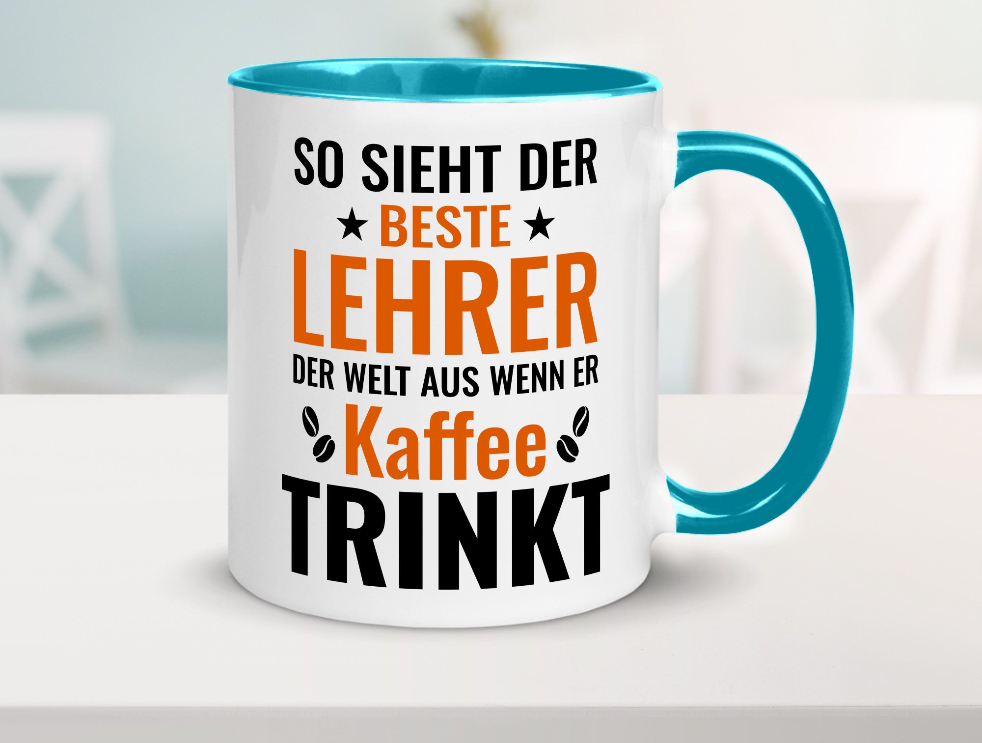 Kaffee trinkt: Lehrer | Schule Beruf Schüler Geschenk Arbeit Kollegen Büro