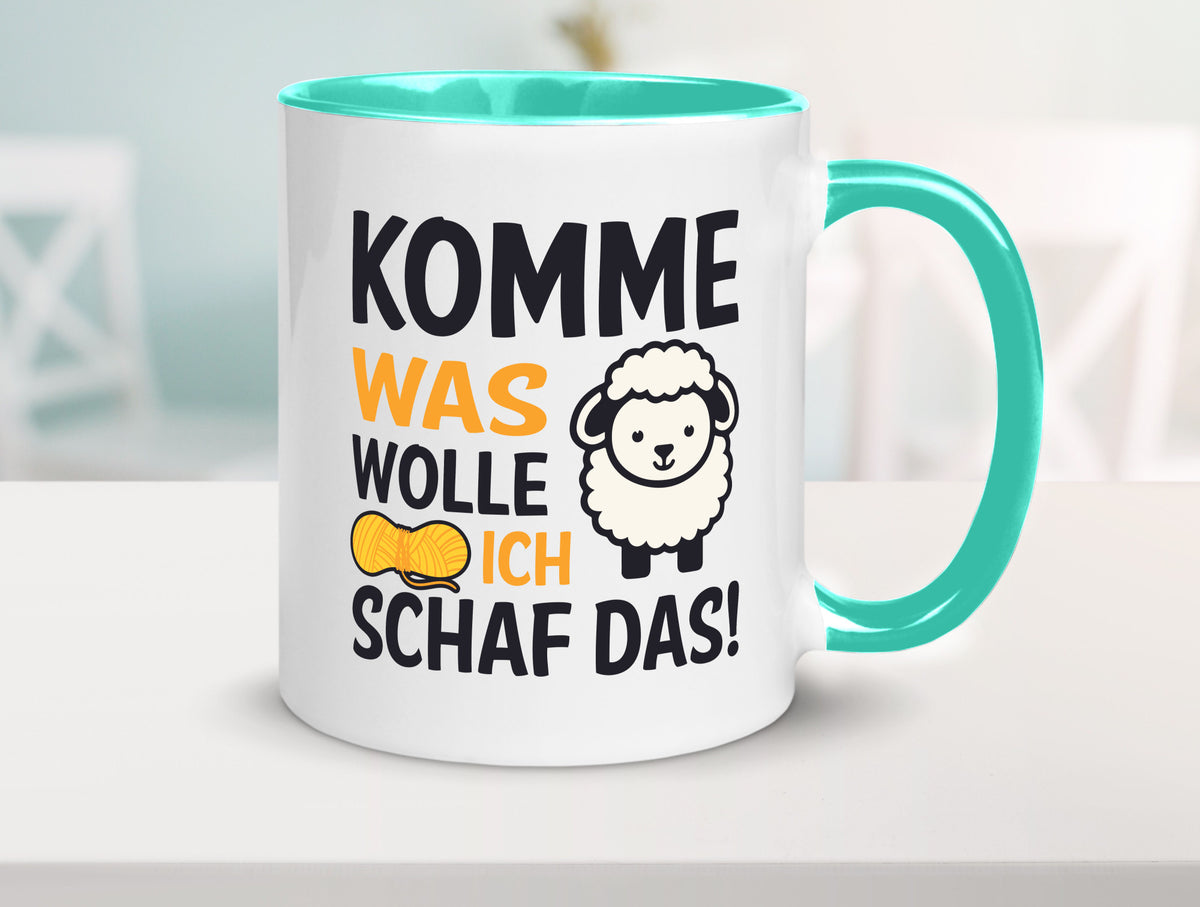 Komme was wolle, ich schaf das | Wolle Humor Geschenkidee Tasse