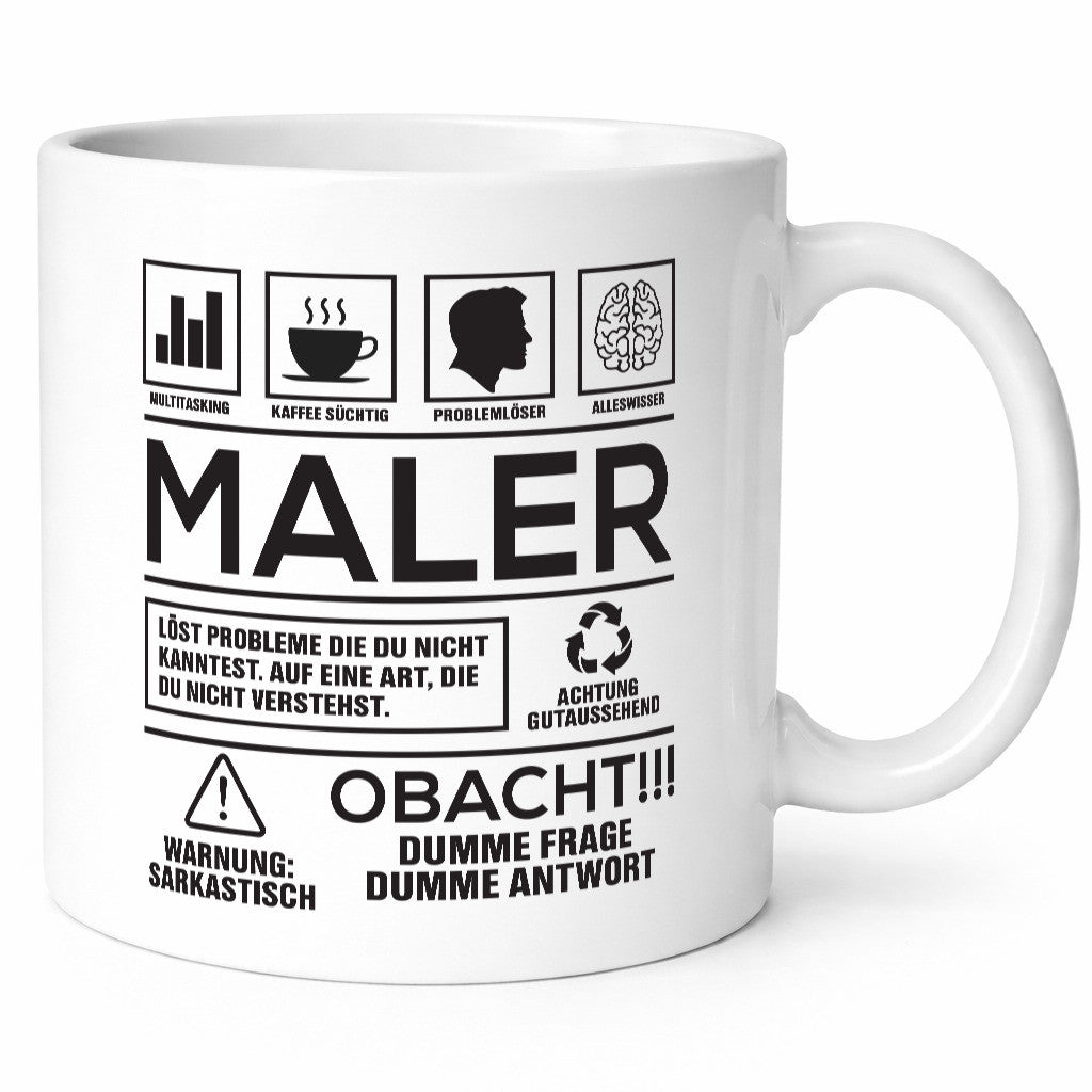 Achtung Probleme Maler | Malerei lustig Humor Geschenkidee Geschenk Tasse