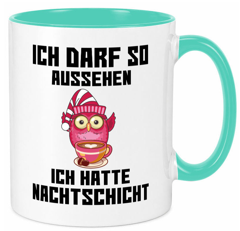 Nachtschicht Eule | Spruch Arbeit müde Nachtjob Geschenkidee Kollegen Büro Tasse
