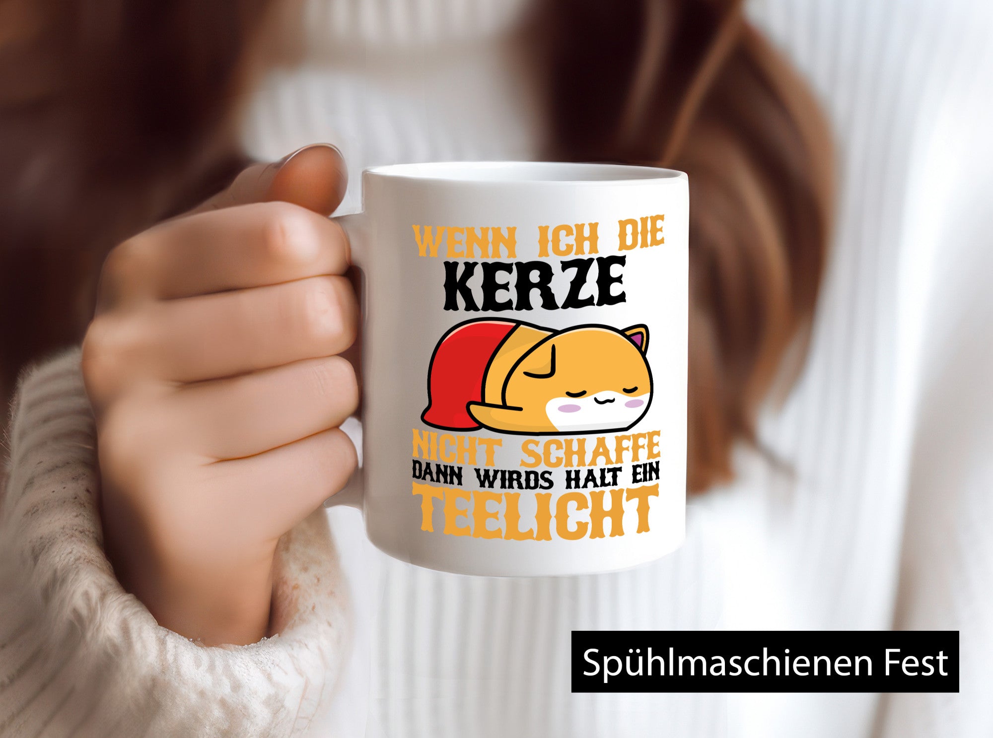 Wenn ich die Kerze nicht Schaffe | Müde Katze Schlafen Geschenkidee
