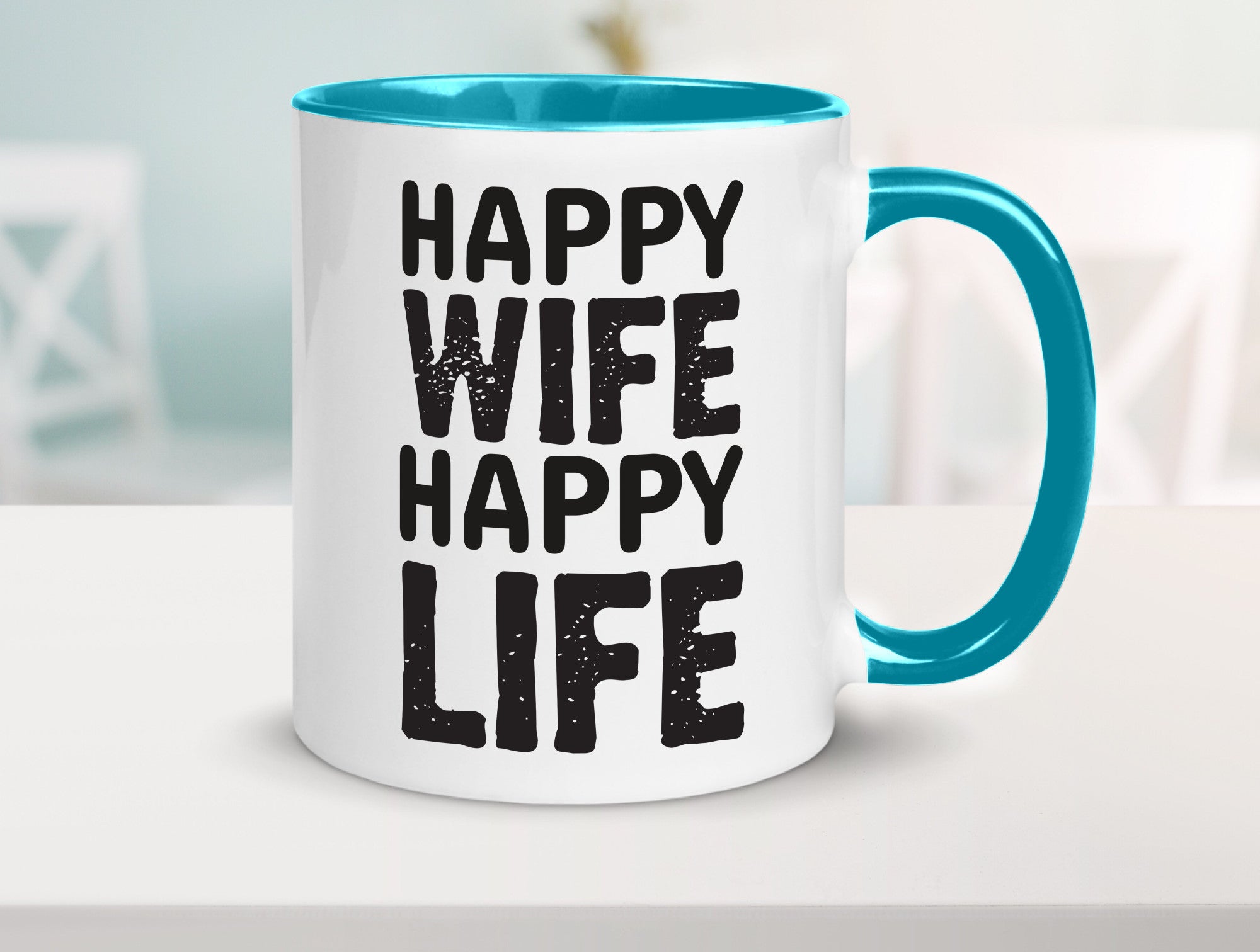 Happy Wife | Ehemann Tasse Ehefrau Humor Statement Geschenkidee