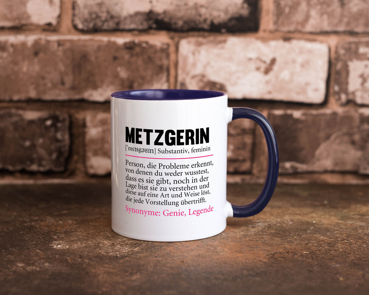 Metzgerin | lustig Fleischerin Humor v2 lustiger Spruch Geschenk Geschenkidee Tasse