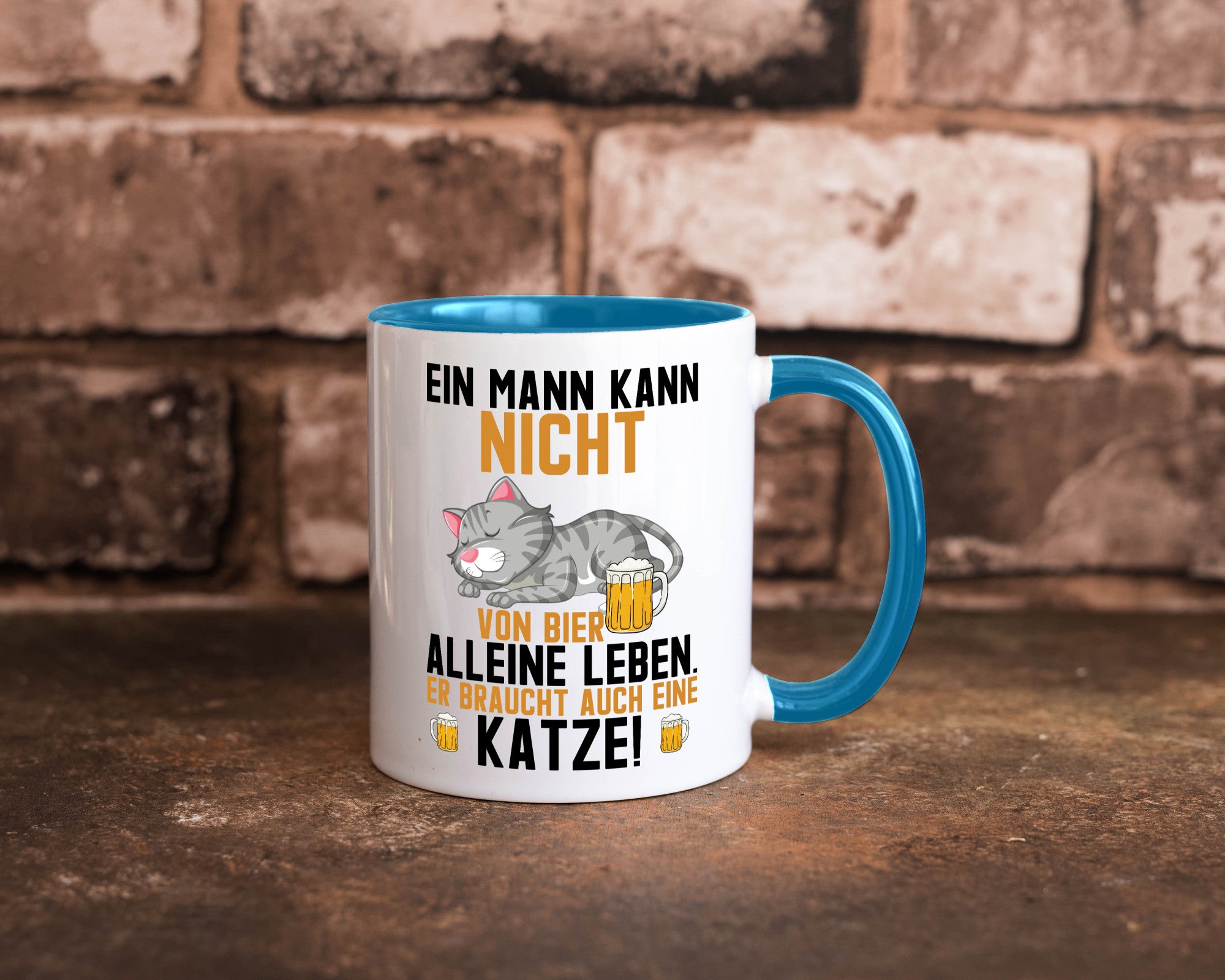 Von Bier leben | Mann braucht eine Katze Katzenliebhaber Geschenk Tierliebhaber