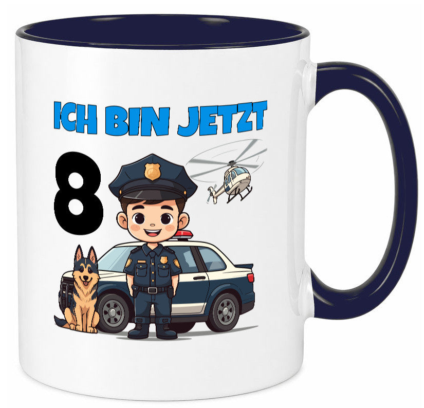 8. Geburtstag | 8 Jahre Polizei Kind Polizeiauto lustig Geschenkidee Geschenk Tasse