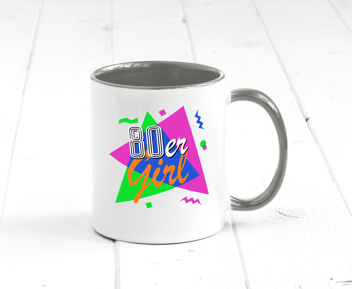 80er Girl - Jahre bunt + verrückt retro Humor Geschenkidee Tasse
