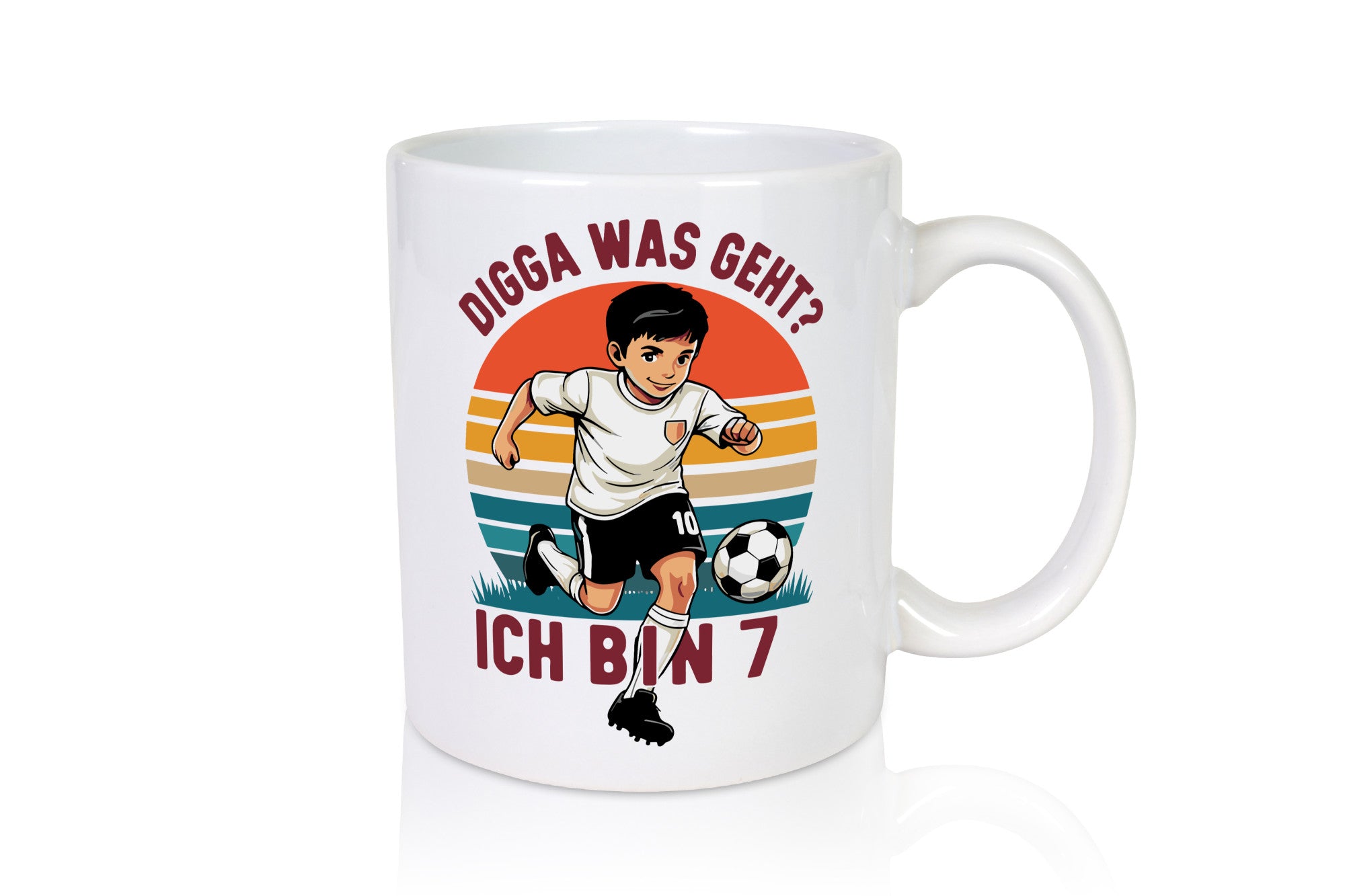 7 Geburtstag | Jahre Digga was geht ab Fußball Humor Geschenkidee Tasse