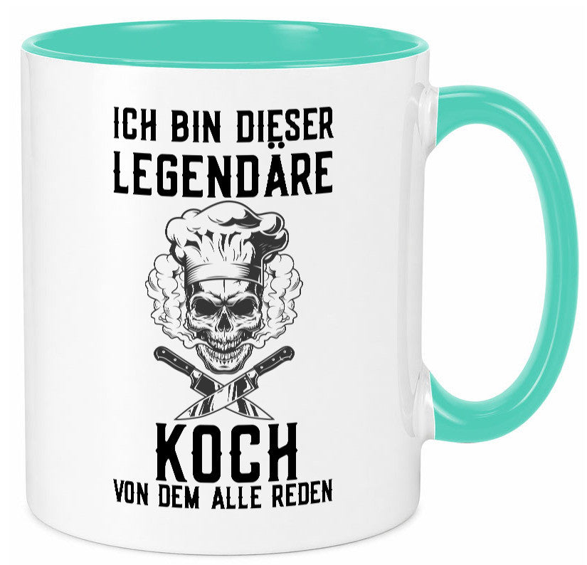 Legendärer Koch | Haubenkoch Totenkopf Küchenchef lustiger Spruch Geschenk Tasse