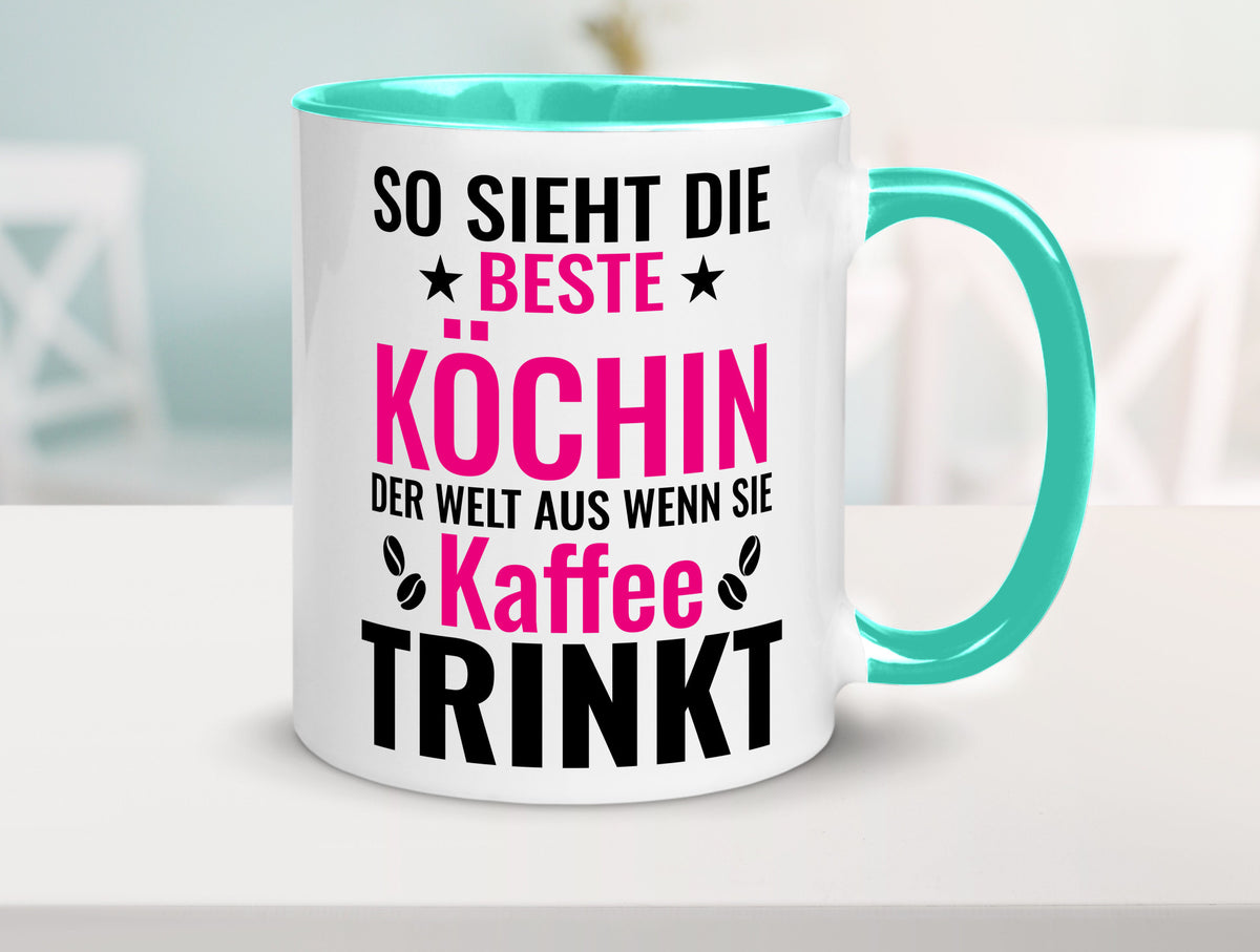 Kaffee trinkt: Köchin | Chefköchin Chefkoch Humor Arbeit Kollegen Büro Tasse