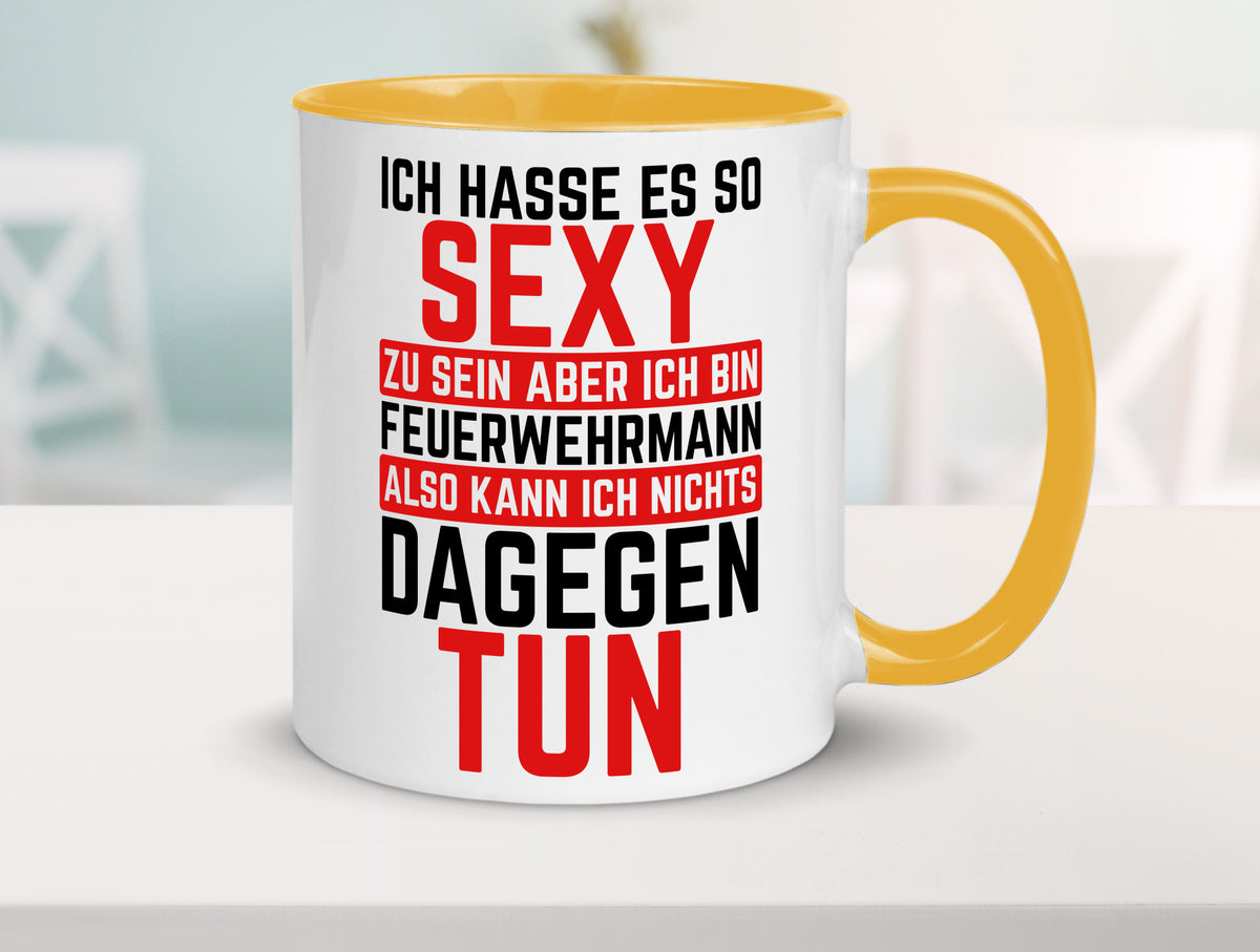 Sexy Feuerwehrmann | Helden Flammen Brandeinsatz lustig Humor Geschenkidee Tasse