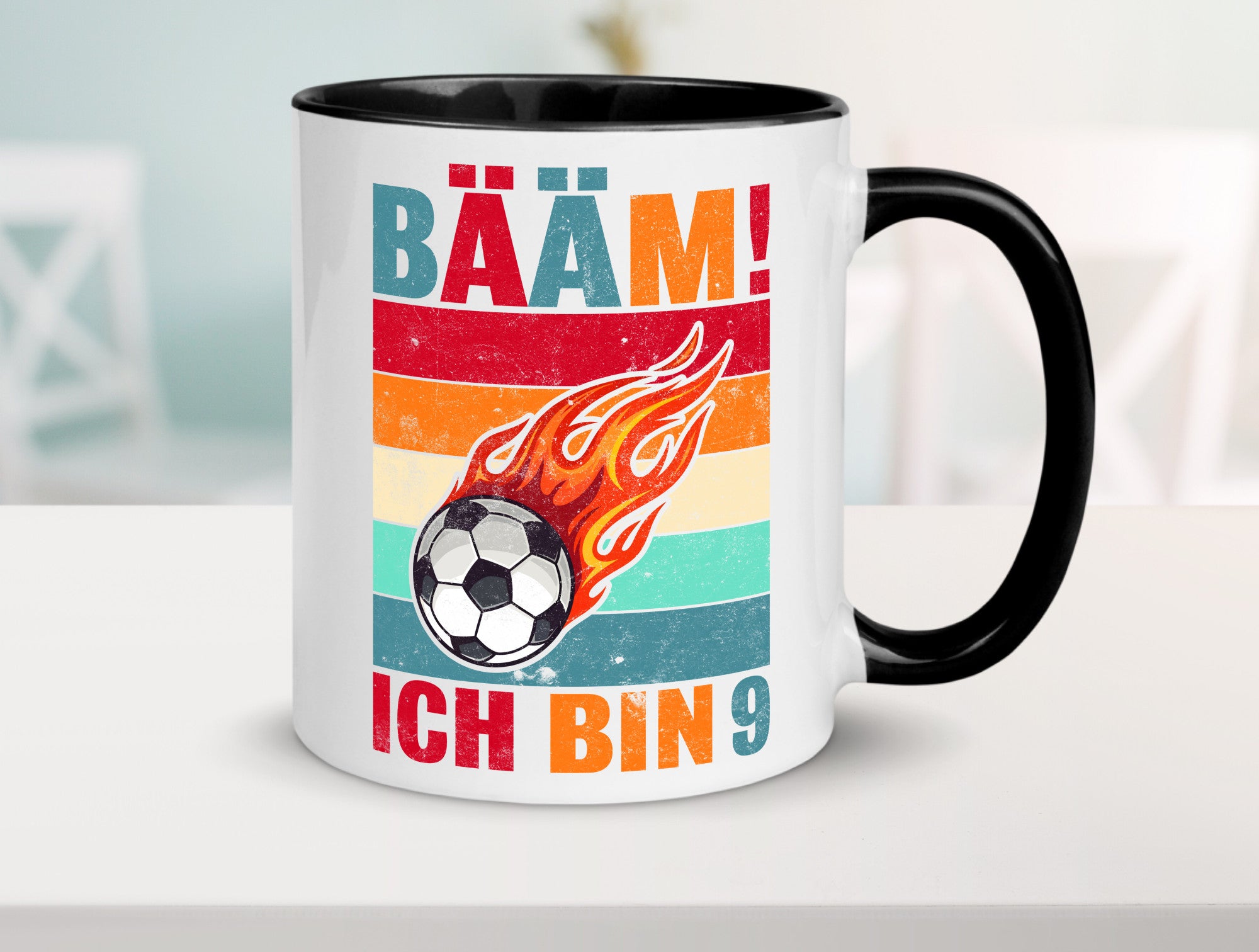 9. Geburtstag | Bääm ich bin 9 Fußball Geschenkidee Humor Tasse
