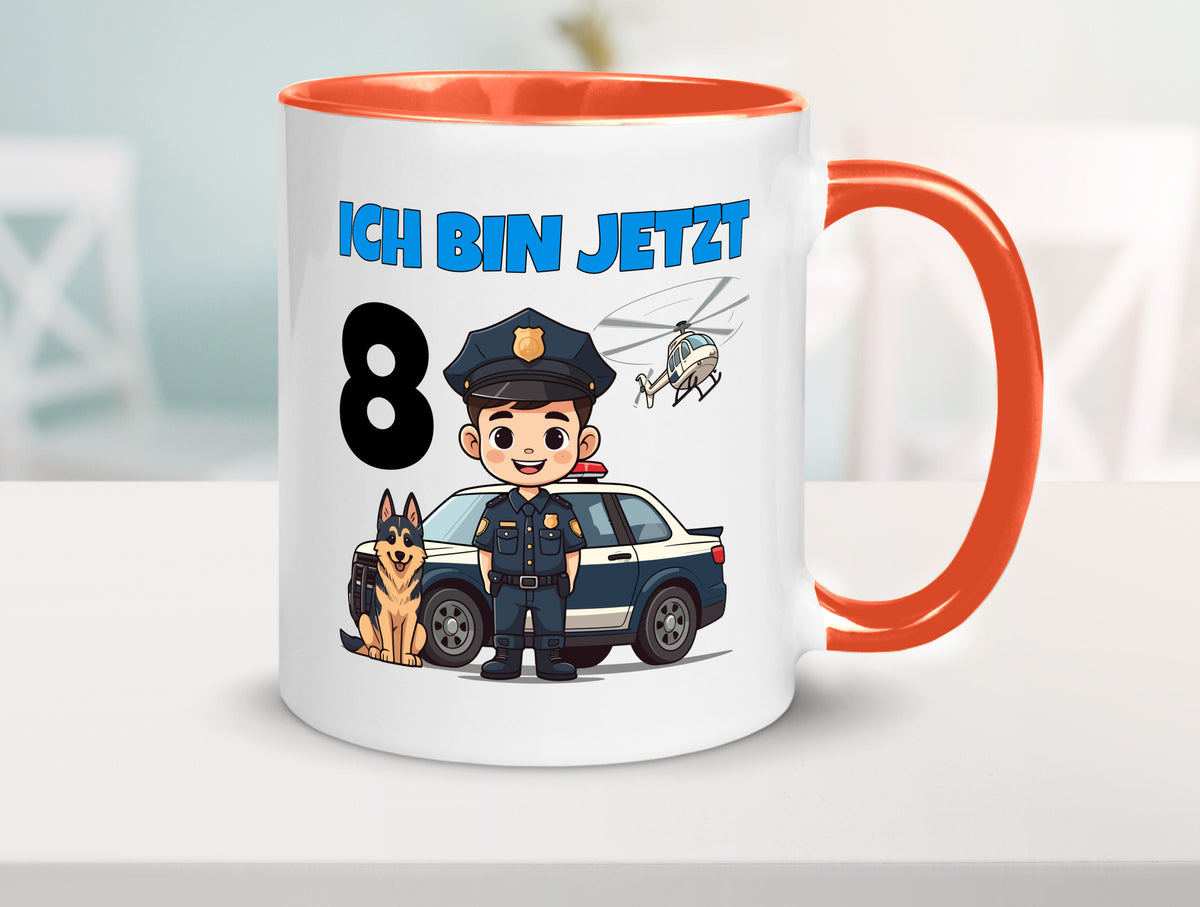 8. Geburtstag | 8 Jahre Polizei Kind Polizeiauto lustig Geschenkidee Geschenk Tasse