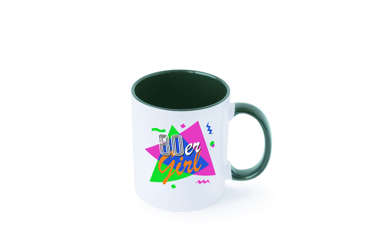 80er Girl - Jahre bunt + verrückt retro Humor Geschenkidee Tasse
