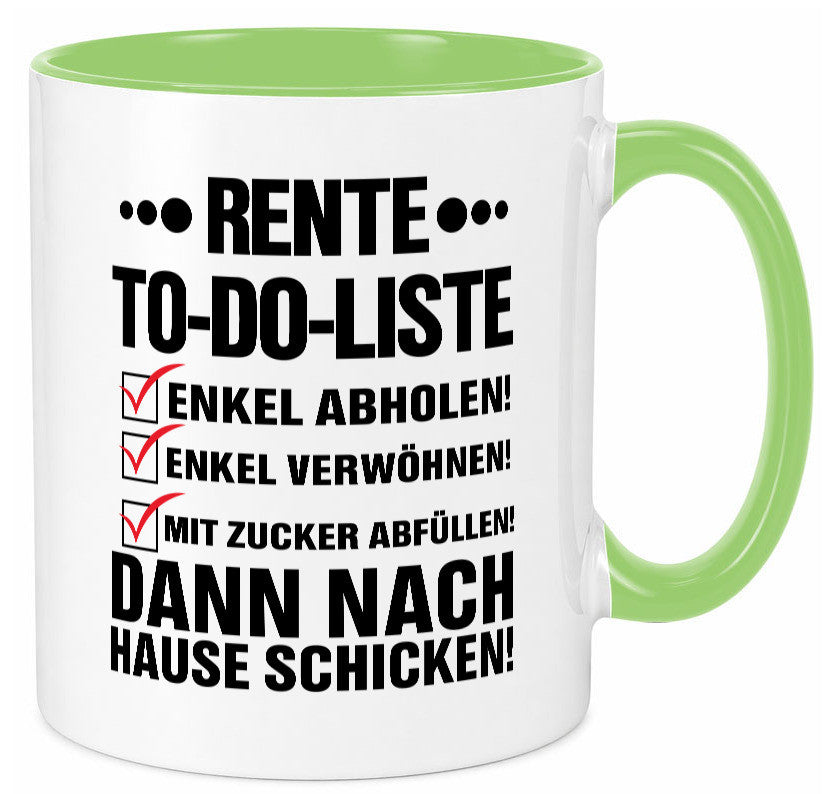 Rente To-Do-Liste | Rentner Tasse Enkel verwöhnen Geschenk Ruhestand Jubiläum