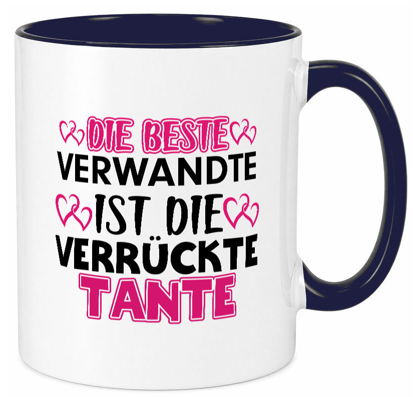 Verrückte Tante | Spruch Patentante Verwandtschaft lustiger Geschenk Humor Tasse