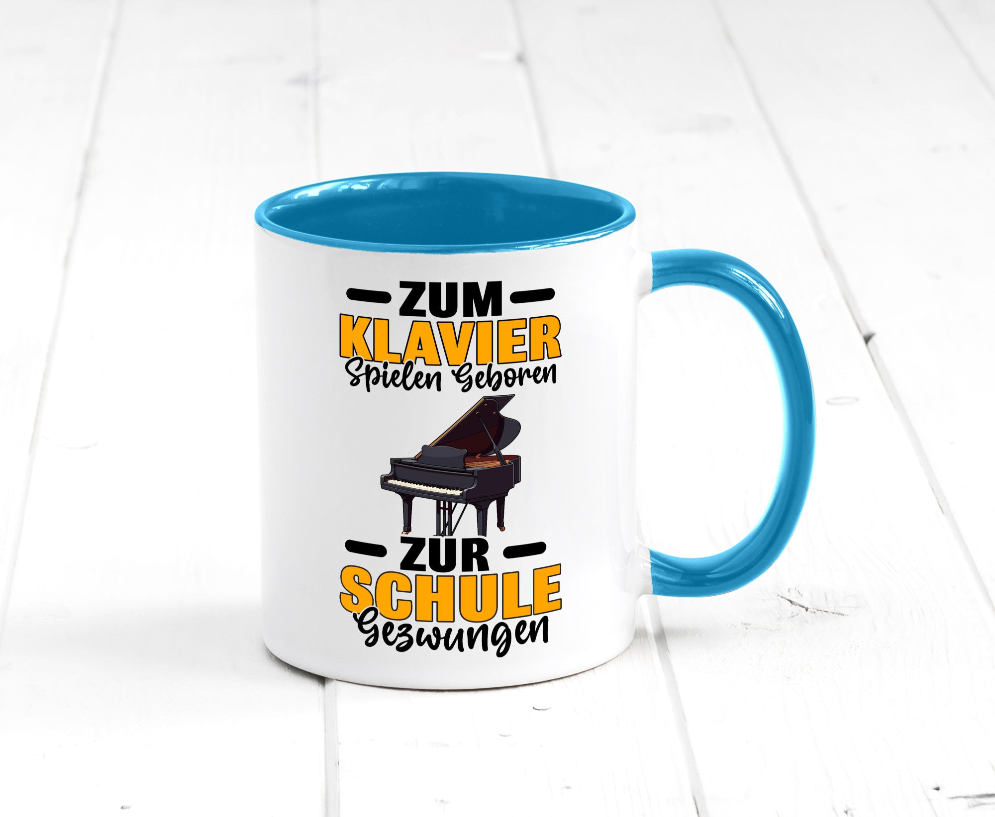Zum Klavier spielen geboren zur Schule gezwungen v2 lustiger Spruch Geschenk
