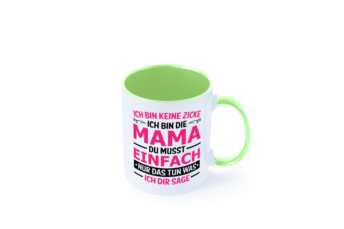 Keine Zicke, Mama | Schleifchen lustiger Spruch Geschenk Familie Geschenkidee Tasse
